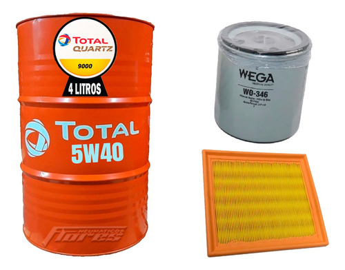 Cambio Aceite Total 5w40 4l + Kit Filtro Vw Golf Vii 1.4 Tsi