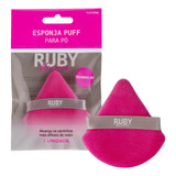 Esponja Puff Veludo Triangular Gota Ruby Kisses Cor Rosa