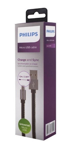 Cable Micro Usb Philips Cuero 1.2 Mt Reforzado + Envio 