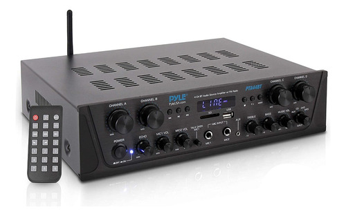 Amplificador Pyle Pta44bt, Inalámbrico, Bluetooth, 500w