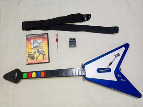 Guitarra Inalámbrica Ps2+juego Guitar Hero+accesorios