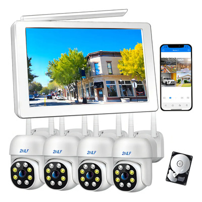 2NLF kit Camaras circuito cerrado tv inalambrico Wifi NVR Con Pantalla | Envío gratis