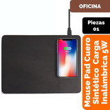 Mouse Pad De Cuero Sintético Con Carga Inalámbrica De 5 Watt