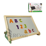 Lousa Infantil Letras Números Magnéticos Quadro Madeira