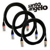 3 Cabos De Microfone Balanceado Xlr Santo Angelo - 10 Metros