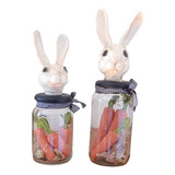  Kit Vidro Decorativos Coelhos  02 Un 