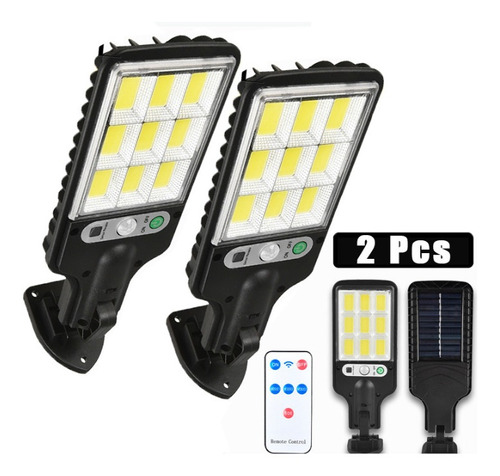 2pcs Luz De Rua Holofotes Solares Ao Ar Livre 200 Watts De L