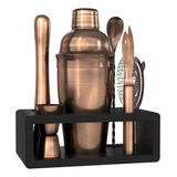 Elite Bartender Kit Soporte De Bambú Negro  Hermoso Ju...