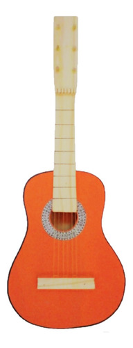 Guitarras De Juguete Naranja En Madera Para Niños 6 Cuerdas