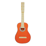 Guitarras De Juguete Naranja En Madera Para Niños 6 Cuerdas