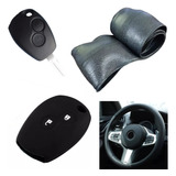 Cubre Volante + Funda Llave Silicona Renault Sandero - Negro