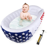 Aioven Infant Inflatable Bathtub With Air Pump - Safe, Comfo