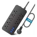 Regleta Cargador Multicontactos Con 8 Salidas 3 Usb 1 Tipo C