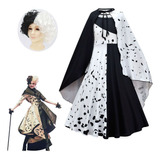 A Fantasia Cos Para Cruella De Vil Com Peruca Halloween