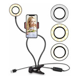 Aro De Luz Led Clip Mesa Para Celular Y Tik Tok