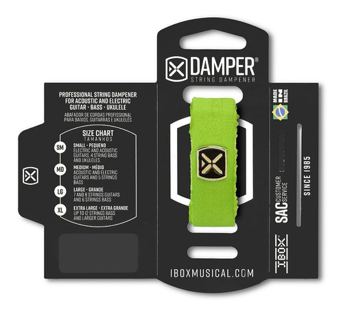 Damper Ibox Verde Poliéster Logo Metal Tipo Fretwraps