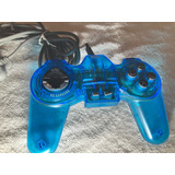 Controle Ps1 Ps Shakkara Transparente Azul Ps608 Playstation