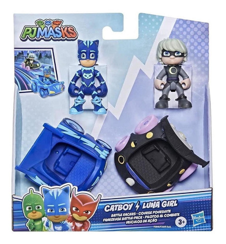 Veículos E Figuras Pj Masks Menino Gato E Garota Lunar F2840