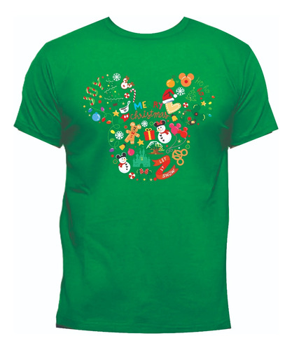 Camisetas Navideñas Navidad Orejas Mickey Muñeco Nieve