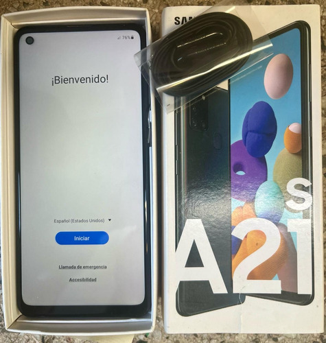 Samsung Libre Galaxy A21s Negro C Accesorios Sin Uso