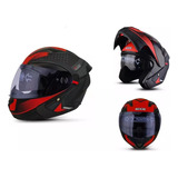 Casco Moto Edge Pilot Rojo Mate Abatible Motos.shop