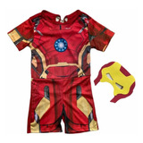 Fantasia Roupa  Infantil Homem De Ferro C/ Mascara