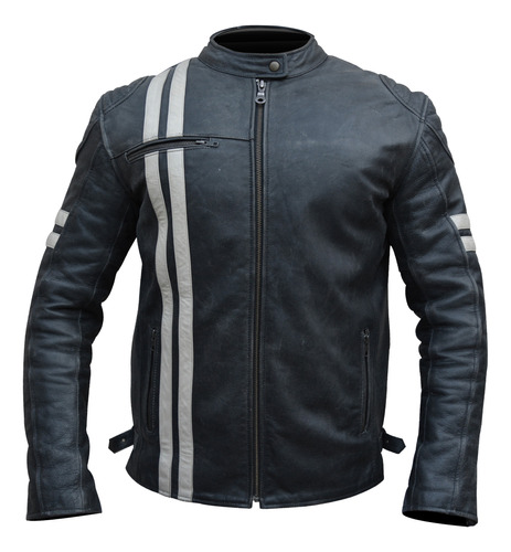 Jaqueta Couro Premium Racing Rabbit Old School Motociclista