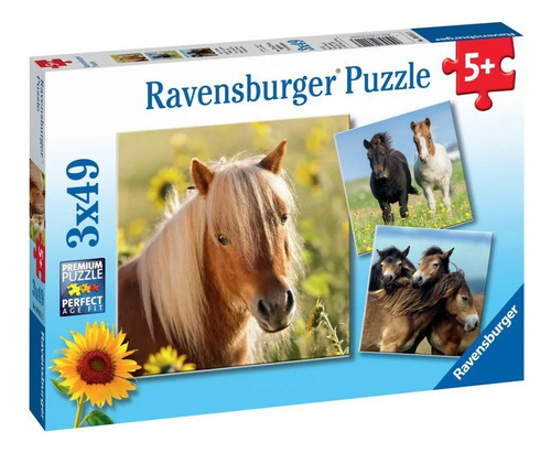 Puzzle Caballos - 3x49 Ravensburger
