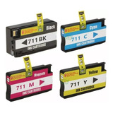 Kit Cartucho Tinta Compativel Para Uso Hp 711 T120 T130 T520