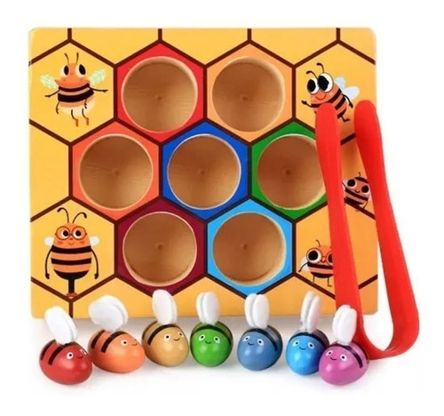 Juego Abejas Montessori, Motricidad, Pesca Abeja