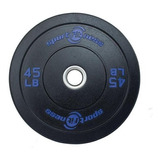 Disco Olímpico 45 Lbs En Caucho Sportfitness Macizo Premium