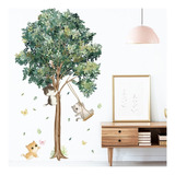 Vinil Decorativo Arbol Columpio Gatitos Pegatina Pared