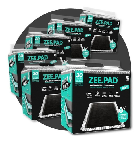 Kit 6x Tapete Higiênico Zee Pad Zee Dog Com 30 Unidade Cada