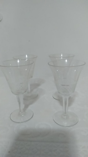 Kit 4 Taças Licor Cristal Lapidado Anos 60 - Usadas