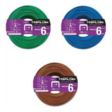 Cable Trefilcon Unipolar 1x6mm X 50 Metros Pack X 3