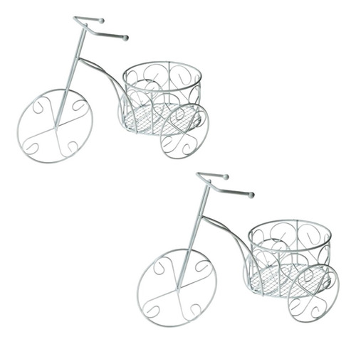 Kit 2 Bicicletas Aramada Com Cesta Decoração Enfeite