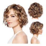 Cabello Corto Y Rizado Con Raya Lateral Para Mujer, Esponjos