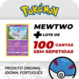 Carta Pokémon Lendário Mewtwo Lote 100 Cartas Sem Repetidas