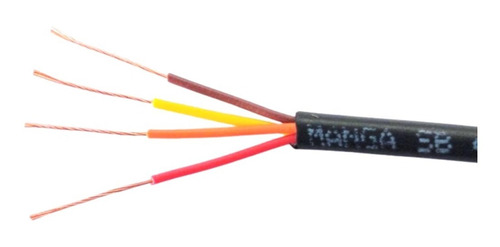 Cabo Manga Preto 4 Vias 26awg Sem Blindagem - Led- 50 Metros