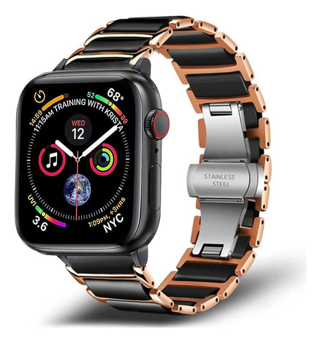 Correa Para Apple Watch Cerámica Y Acero Inoxidable De Lujo