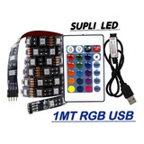 Cinta Led Rgb 5050 5v 1 Metro Usb Control Secuencial 