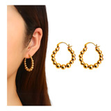 Aretes Candonga Acero Inoxidable Mujer Candongas Esferas