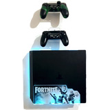 Soporte Base Repisa Ps4  Fortnite + Luz Led Rgb + 2 Sop Cont