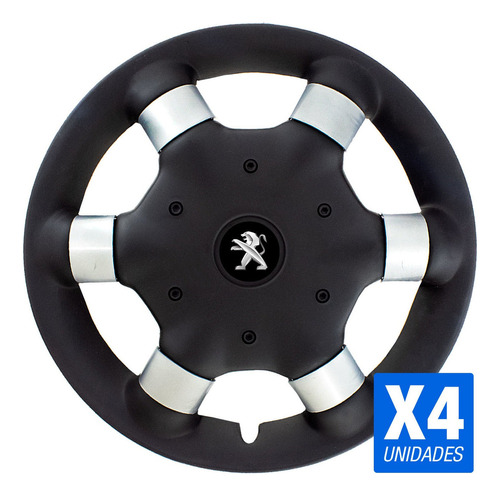 Juego X4 Tazas Universal Monza Negro Rodado 14 Logo