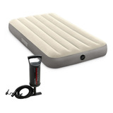 Colchon Inflable Intex 1 Plaza Durabeam 99x191x25 + Inflador