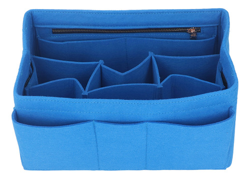 Bolsa De Fieltro Azul Con Cremallera De Almacenamiento Para