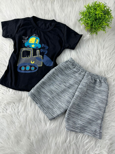 Conjunto Infantil Menino Estampa Máquinas