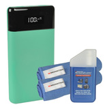 Powerbank 10000mah Colores + Kit Limpieza Antibacterial 45ml
