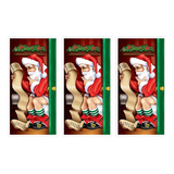 3 Fundas De Plástico Puerta De Baño De Papá Noel Dec...