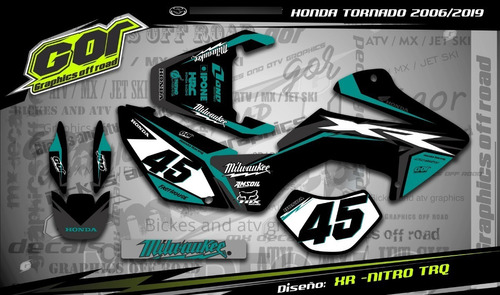 Calcos Grafica Kit Honda 250 Tornado 2007/2019